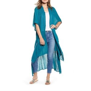 Free People Angelica Wrap Kimono Teal